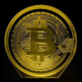 Акриловий світильник-нічник Біткоїн жовтий tty-n001125