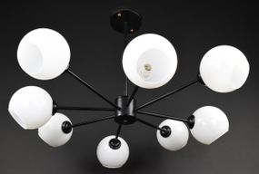 Люстра стельова на 8 лампочок 27830 Чорний 30-65х92х92 см.