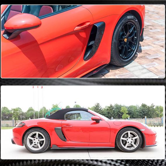 Накладки на задні крила (2016-2019, Карбон) для Porsche Boxster/Cayman 982 (718) 2016- рр | Зображення 2