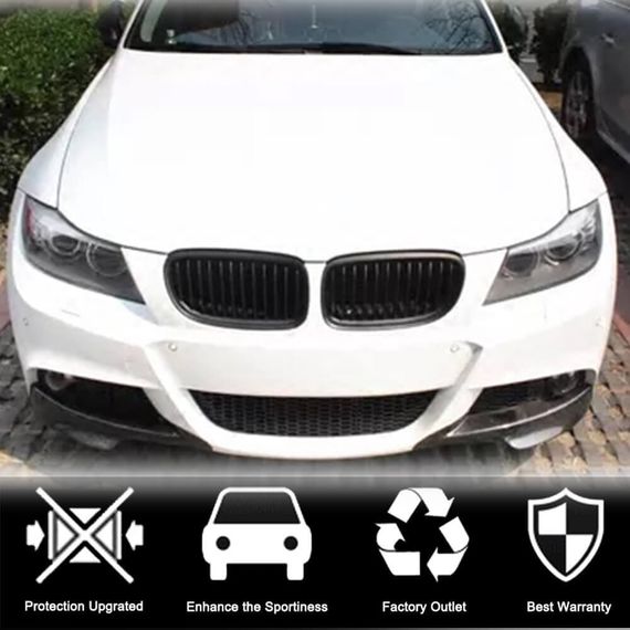 Накладки на передній бампер Flap (для E90 2005-2008 M-Sport, Карбон) для BMW 3 серія E-90/91/92/93 рр | Зображення 1