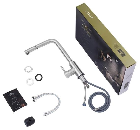 Змішувач для кухні з висувним виливом Kroner KRP Edelstahl Klassisch - ESG03917 (CV032284) | Зображення 2