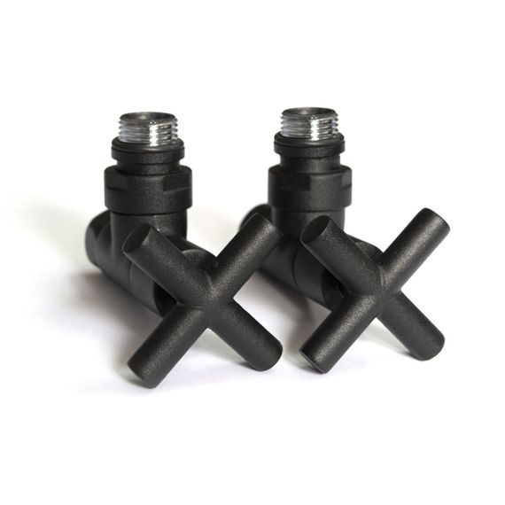Кран кутовий для рушникосушки Raftec Premium 1/2х1/2, чорний муар, 2шт.