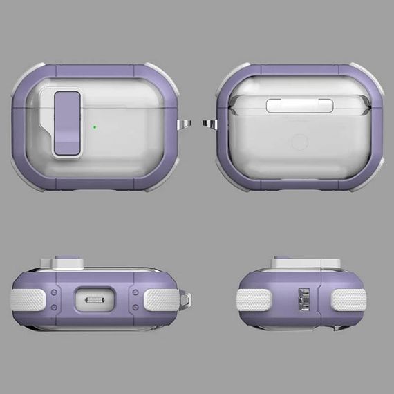 Футляр протиударний Locking Button для навушників Airpods Pro 2 / Pro Light Purple | Зображення 2