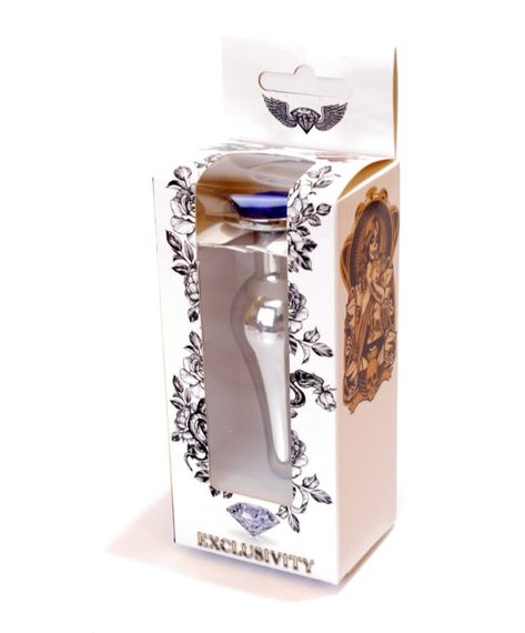 Анальна пробка - Jewellery Silver BUTT PLUG- Dark Blue | Зображення 4