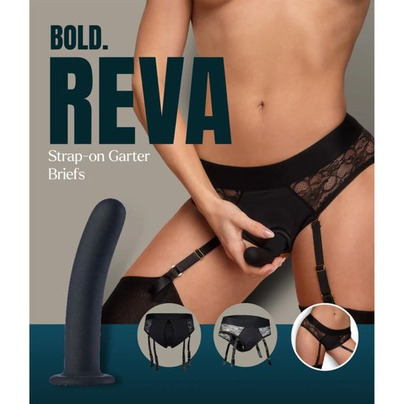 Страпон із трусиками-підв'язками Dream Toys Bold Reva, чорний, розмір S Sex Aura | Зображення 1