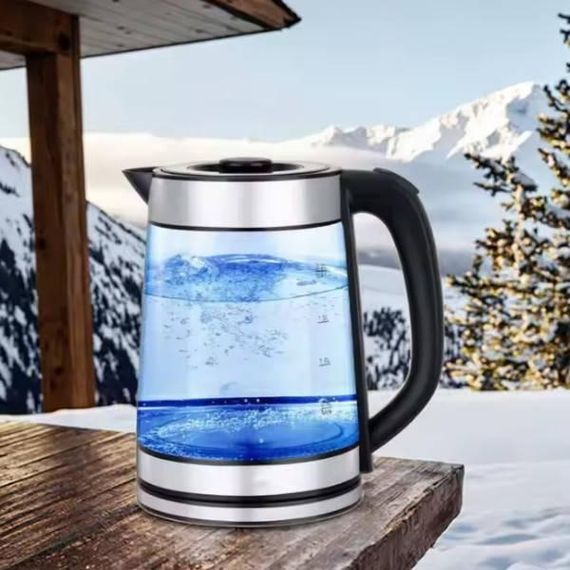 Електрочайник скляний з підсвічуванням 2,2 л 2000Вт Sokany SK-1045 Срібло