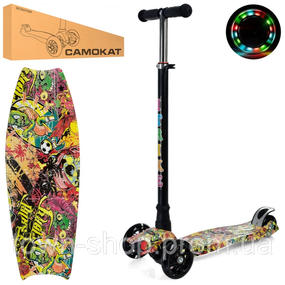 Самокат детский MAXI iTrike JR3-055-3-WP34 с подсветкой