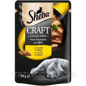 Консерва для дорослих котів Sheba CRAFT курка в соусі 85 г
