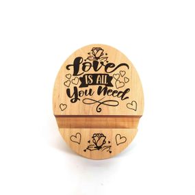Підставка тримач під смартфон планшет  Love is all you need 9х12х2 см Майстерня містера Томаса Дерево