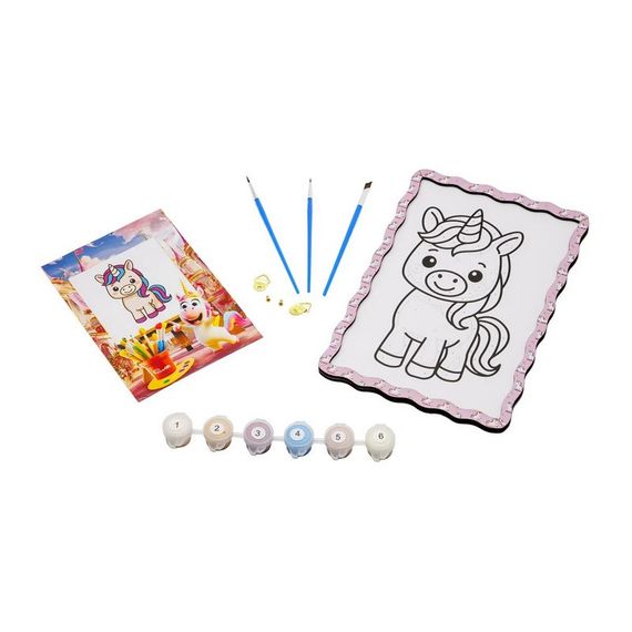 Детский набор для росписи по дереву "Единорог" Puz-22981 формат А5 | Зображення 2