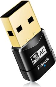 Foktech Wifi Dongle, AC600 802.11ac 2.4 5GHz Mini Wireless Network USB Wifi Adapter for PC Desktop Laptop Windows 11/10/8/7
