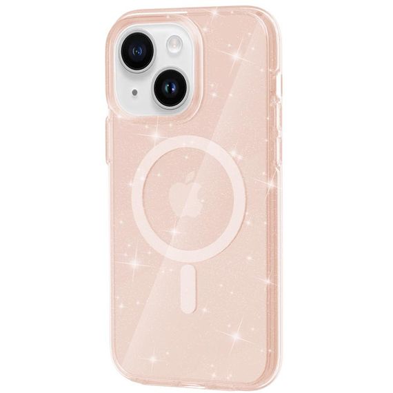 Чехол TPU Galaxy Sparkle (MagFit) для Apple iPhone 15 Plus (6.7") Gold+Glitter