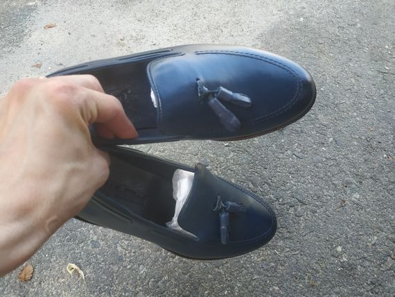 Турецкие лоферы синего цвета 42 размер | Зображення 9