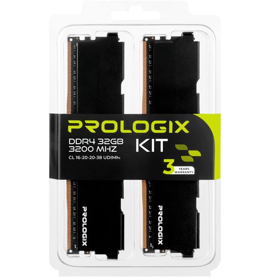 Модуль пам&#039;яті для комп&#039;ютера DDR4 32GB (2x16GB) 3200 MHz Black Prologix (PRO32GB3200B4K) | Зображення 5