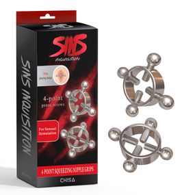 Зажимы на соски Chisa Sins Metal с четырьмя болтами Sex Aura
