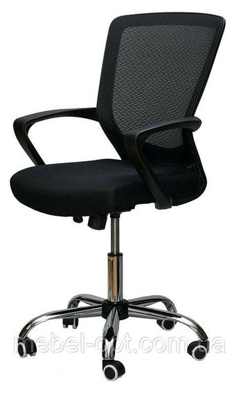 Крісло офісне Marin black, з механізмом Tilt, спинка — сітка, сидіння PP — поліпропілен | Зображення 1