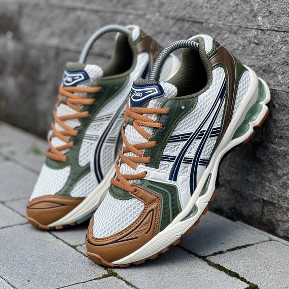 Демісезонні кросівки Asics текстиль/шкіра колір бежевий,зелений,коричневий | Зображення 2