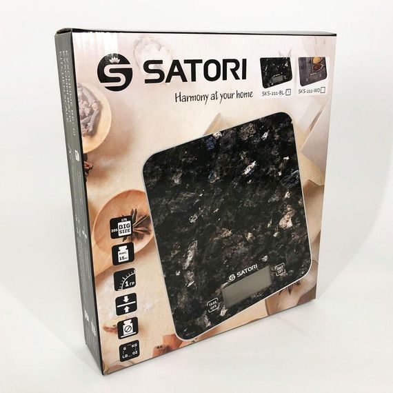 Весы кухонные Satori SKS-211-BL 15 кг, кухонные весы для взвешивания продуктов, Весы пищевые, кулинарные | Зображення 7