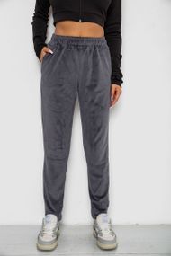 Спортивные штаны велюровые женские на флисе, цвет серый, 238R350