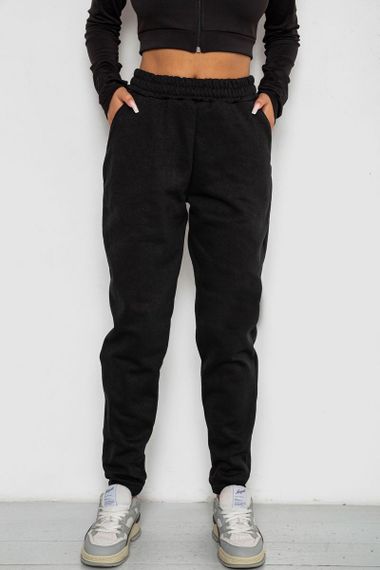 Спортивные штаны женские на флисе, цвет черный, 238R57828-2