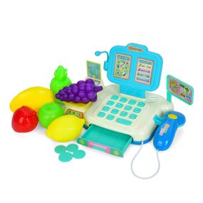 Дитячий ігровий касовий апарат 682-2A-2B(Blue) сканер, гроші, продукти