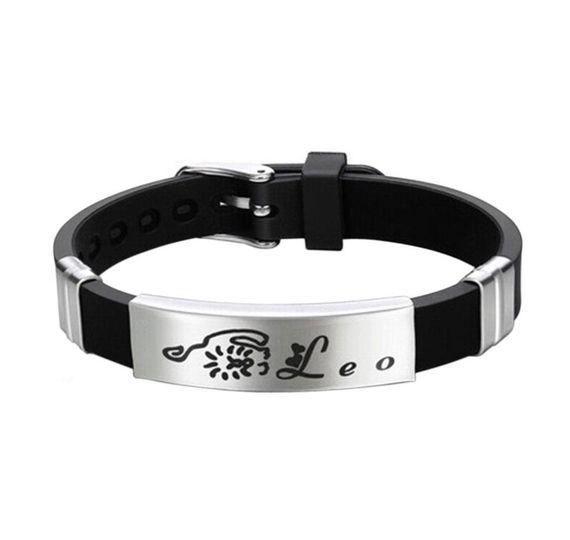 Силіконовий браслет Primo Zodiac - Leo (Лев) - Black