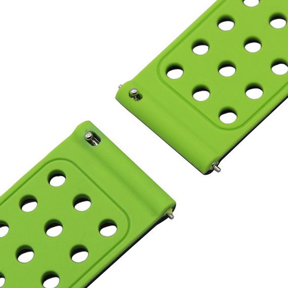 Подвійний ремінець з перфорацією для годинника Samsung Galaxy Watch 42 mm (SM-R810) - Black&Green | Зображення 6