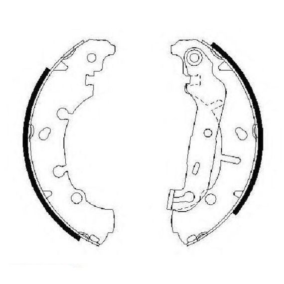 Тормозные колодки Bosch барабанные задние FORD Fiesta/Puma/Ka/MAZDA 2 -07 0986487599 | Зображення 1