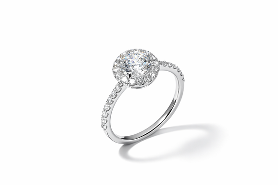 Кольцо из белого золота с муассанитами К-0673 18 | Зображення 5