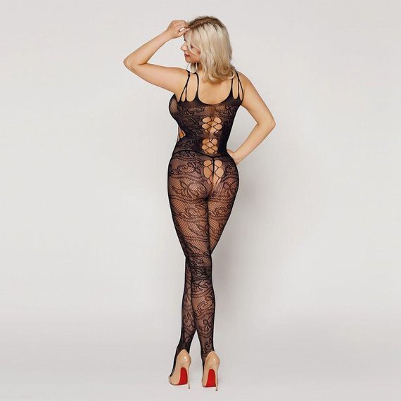 Ажурний бодістокінг з вирізами "Клео" Black One Size sexstyle | Зображення 1