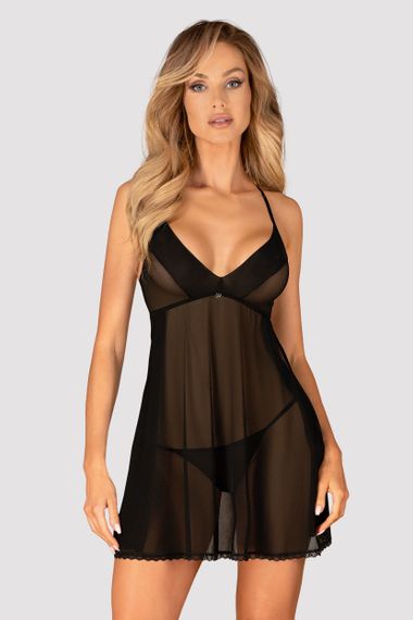 Сорочка Obsessive Latinesa babydoll Черная M/L