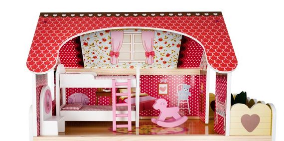 Дерев’яний ляльковий будиночок KRUZZEL XXL до 90 см з LED підсвічуванням та меблями | Зображення 7