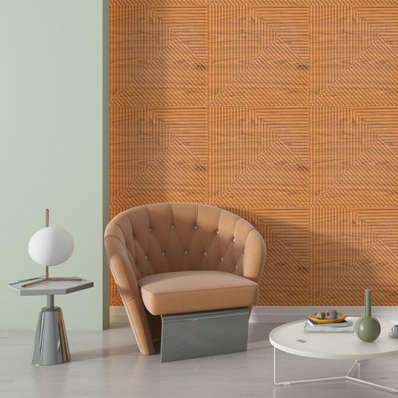 Самоклеюча декоративна 3D панель Бамбук Дерево Золото 500х500х5мм SW-00002885 | Зображення 4