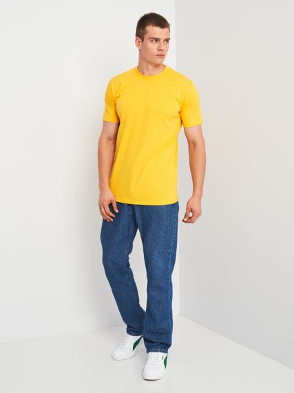 Футболка чоловіча однотонна жовта, 2XL | Зображення 2