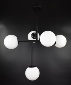 Люстра стельова на 5 лампочок 26613 Чорний 55-105х52х69 см.