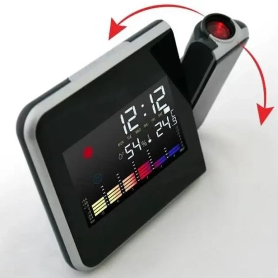 Годинник / Метеостанція / Вологомір з проектором часу Color Screen Calendar | Зображення 3