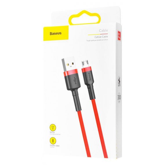 Кабель Baseus Cafule Micro USB Cable 2.0A (3m) red/black | Зображення 1