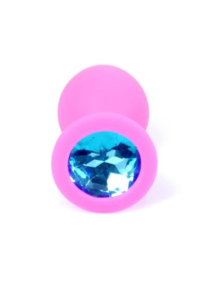 Анальна пробка - Jewellery Silicone Pink Plug M Light Blue Sex Aura | Зображення 2