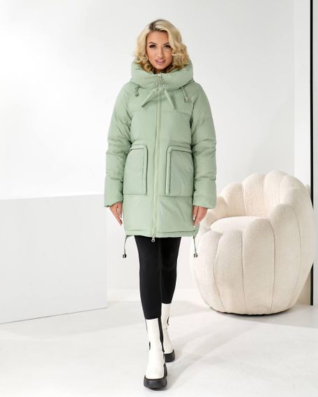 Пуховик люкс якості світло зелений зимовий | Зображення 6