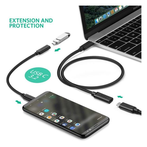 Дата кабель USB-C to USB-C 1.0m USB 3.1Gen2 100W US353 Black Ugreen (10387) | Зображення 1