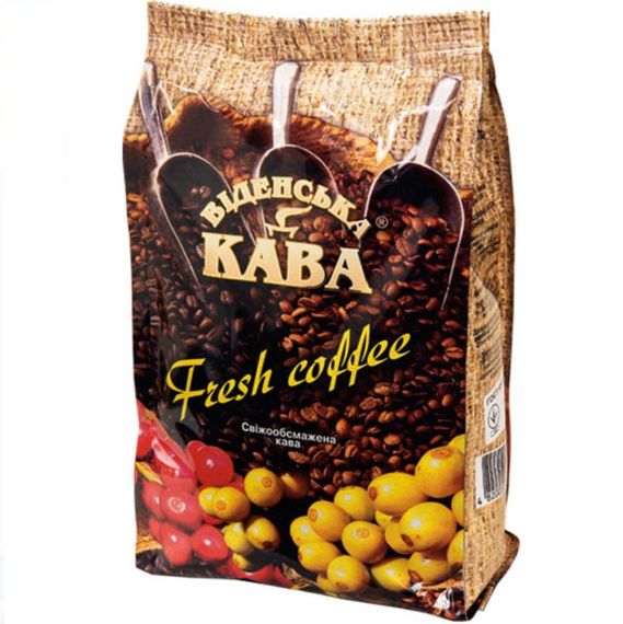 Кофе в зернах Віденська кава Fresh Coffee 500г, зерно смесь арабики Индии и Африки для еспрессо, кофемашин