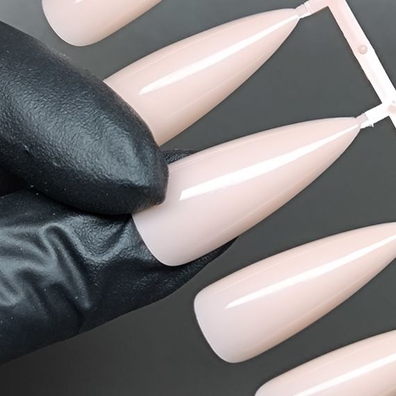 Гелевые типсы для наращивания №2 бежевые 240шт (средний стилет) в боксе | Зображення 1