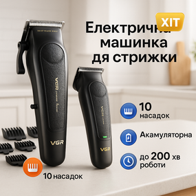 Машинка для стрижки от акб VGR, Профессиональная аккумуляторная машинка Аккумулятор SV-60