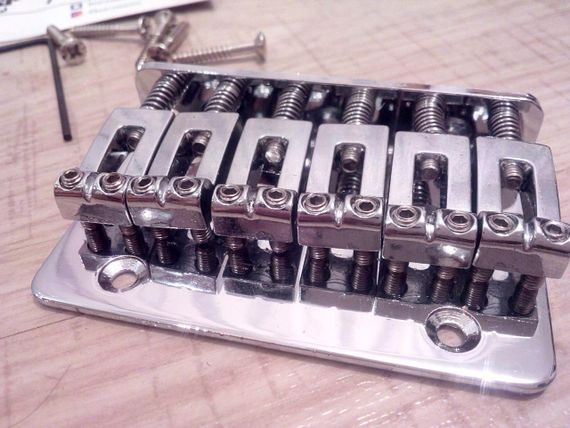 Гитарный Бридж фиксированный струнодержатель hard tail hardtail  ХРОМ для гитары электрогитары | Зображення 1