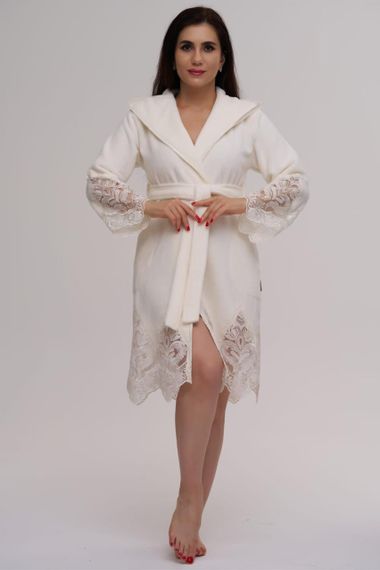 Жіночий халат Nusa 4350 кремовий, S | Зображення 4
