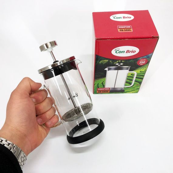 Френч прес Con Brio CB-5935 350 мл, Френч прес скляний на кухню, Френч преси скло | Зображення 1