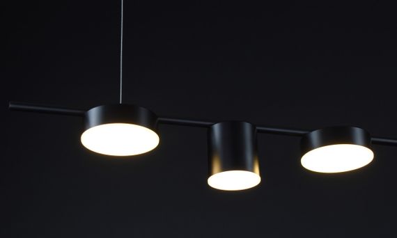 Люстра світлодіодна стельова LED світильник для квартири на стелю лед 27171 Чорний 42-72х12х122 см. | Зображення 4