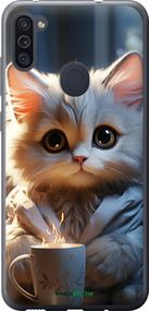 Чохол на Samsung Galaxy A11 A115F Білий кіт "5646t-2012-2448"