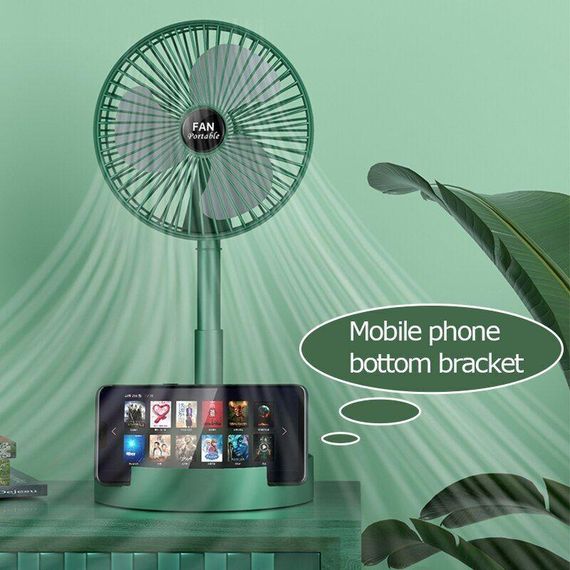 Портативний міні вентилятор для дому Telescopic Folding Fan · Складаний настільний вентилятор з USB зарядкою | Зображення 4