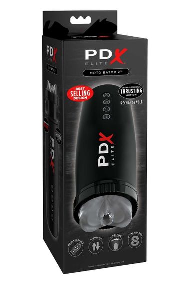 Мастурбатор Pipedream PDX Elite с вибрацией и всасыванием, черный, 22 см Sex Aura | Зображення 6